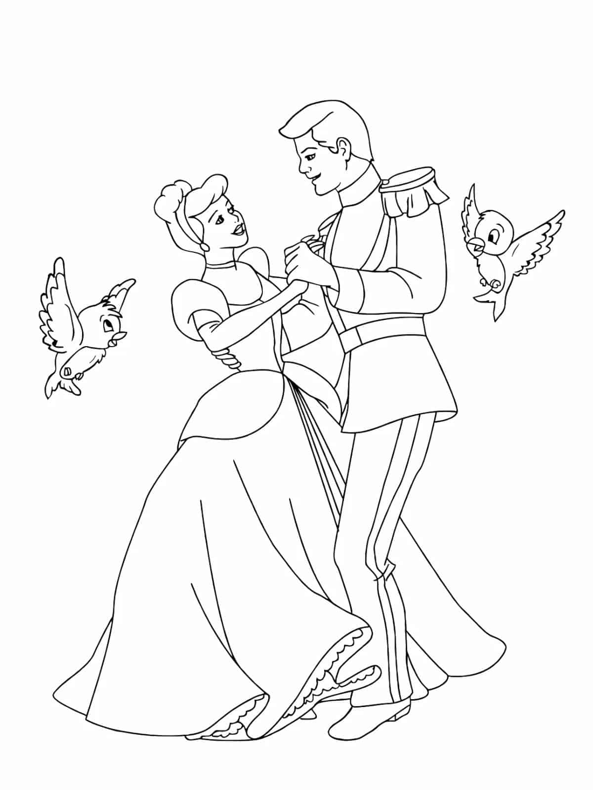 Cinderella As A Cartoon Character Coloring Pages