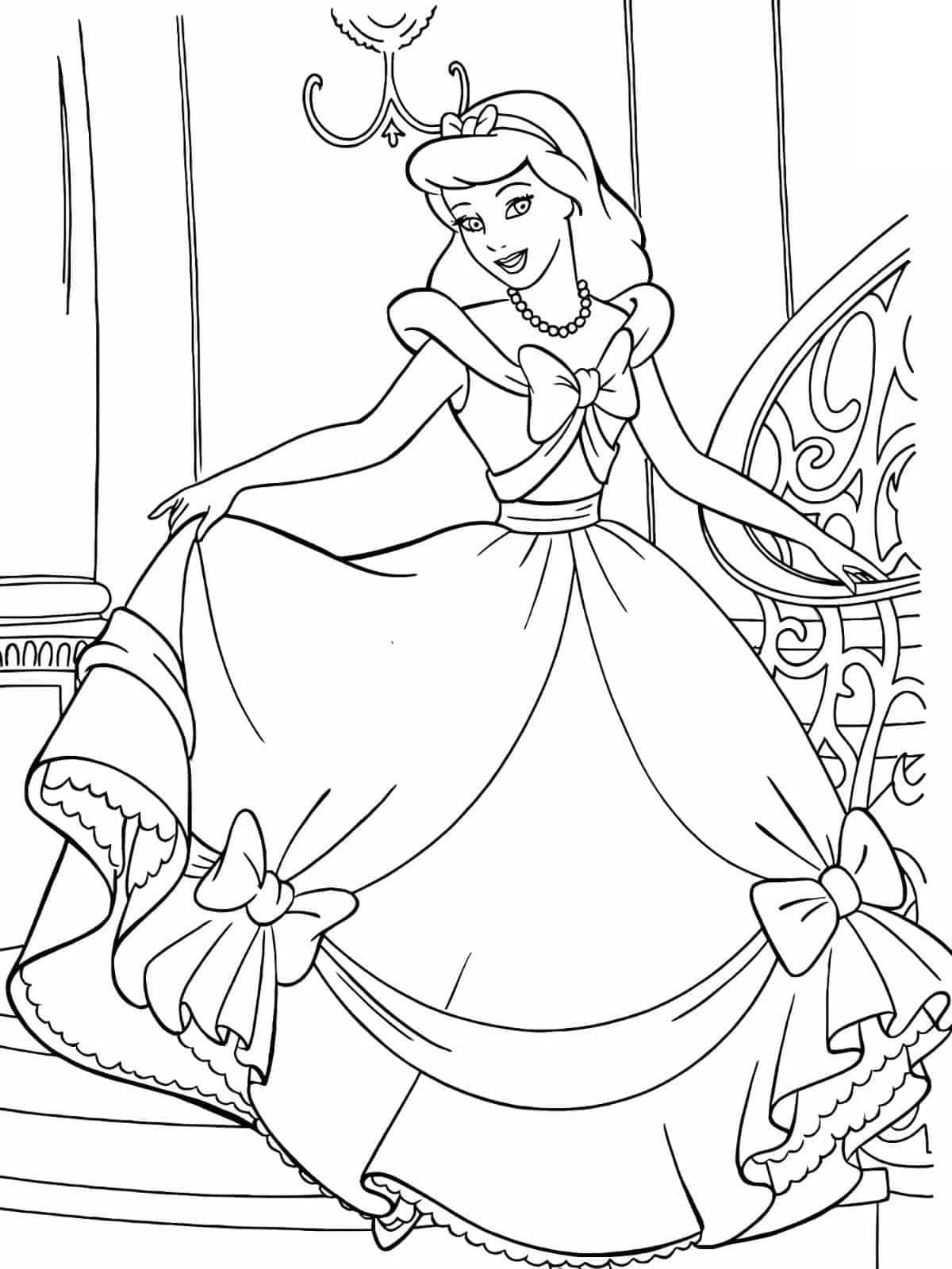 Cinderella Ball Gown Coloring Pages