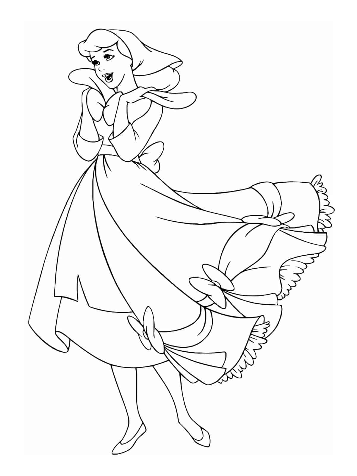 Cinderella Before Transformation Coloring Pages