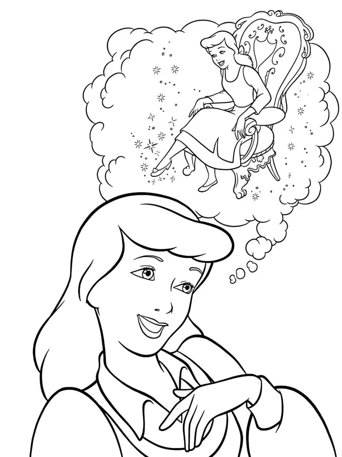 Cinderella Dreamy Coloring Pages