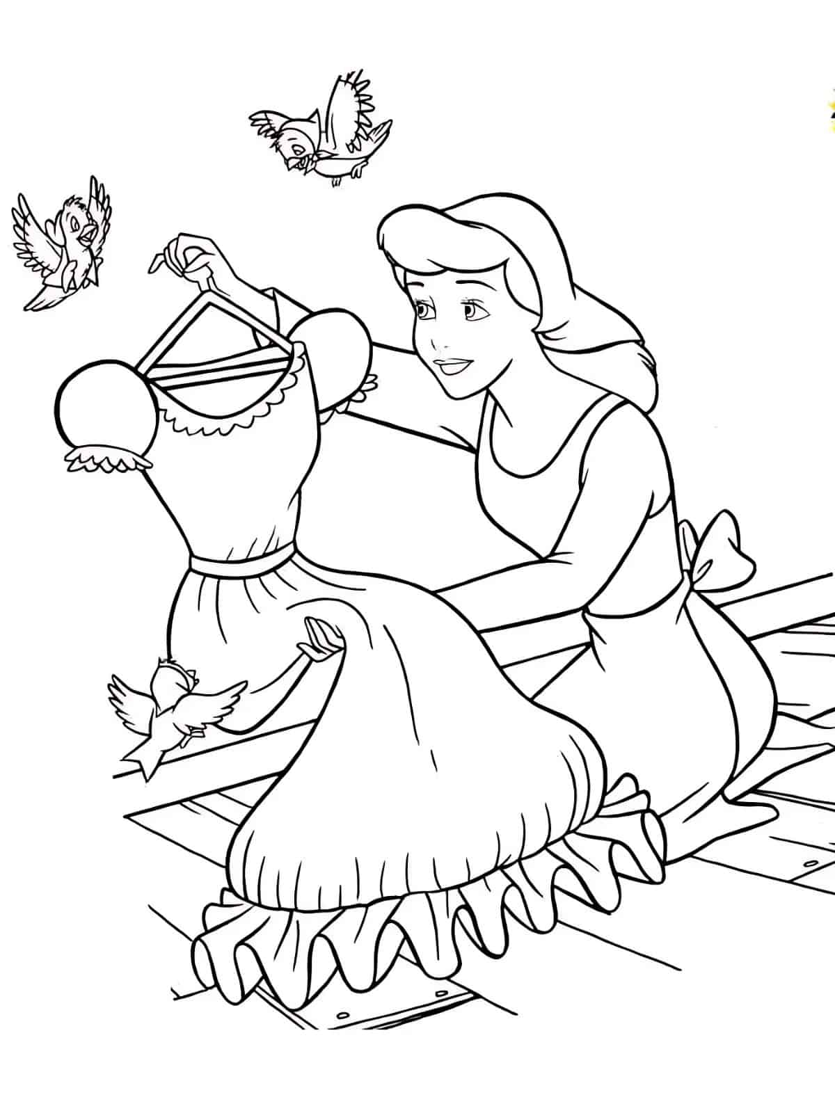 Cinderella Dress Coloring Sheets