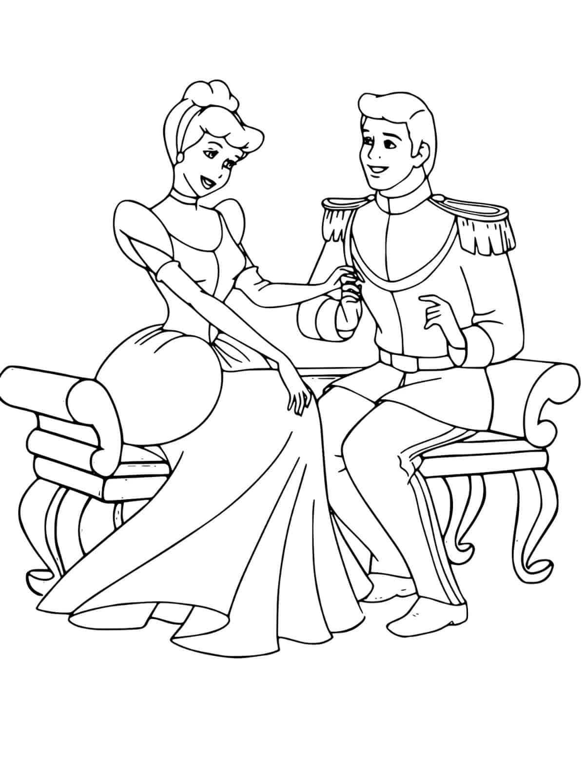 Cinderella Living Happily Coloring Pages