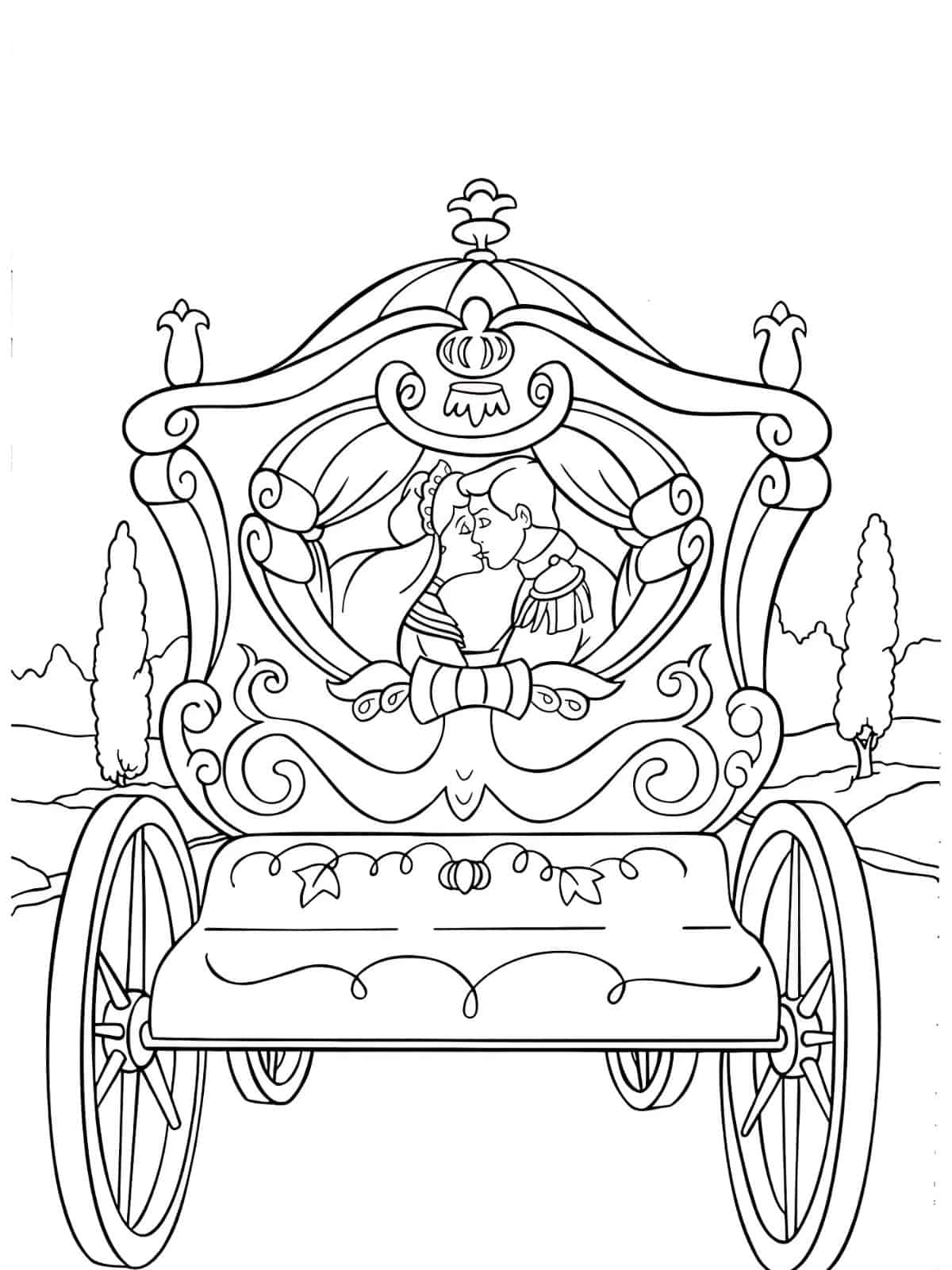 Cinderella Marrying Prince Charming Coloring Pages