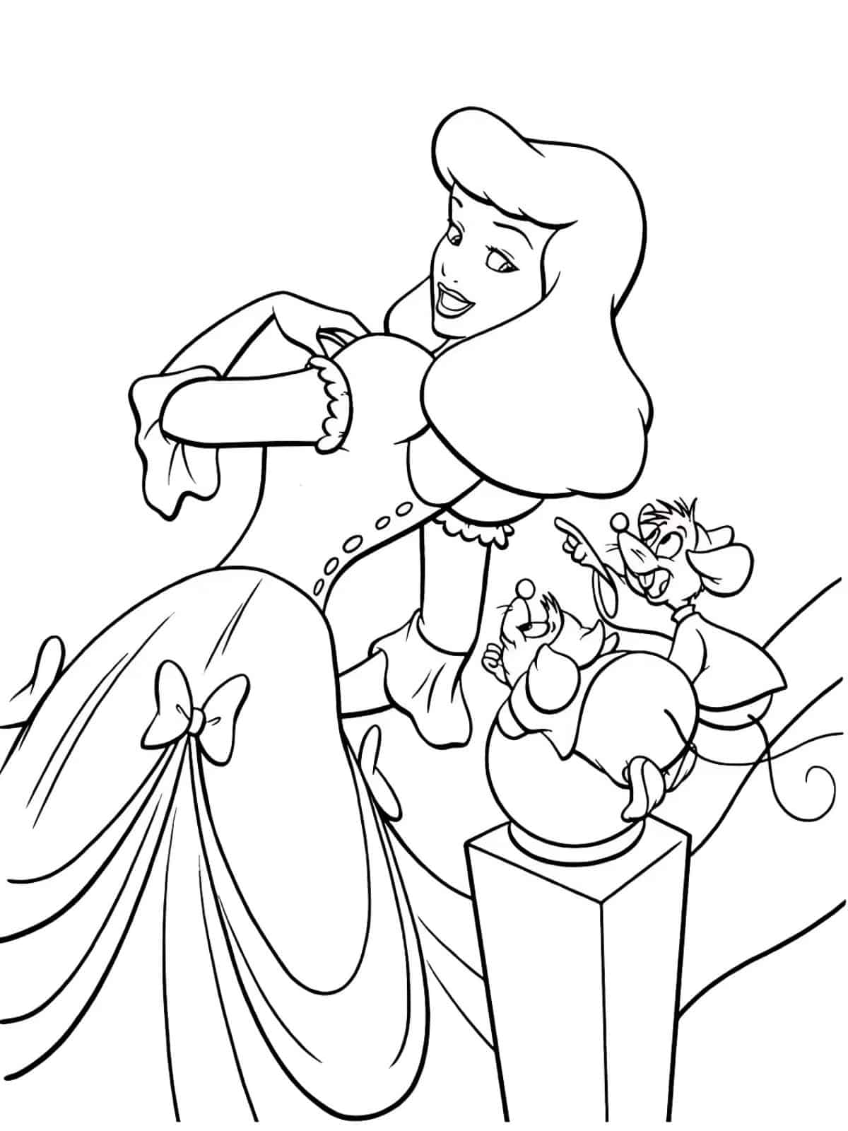 Cinderella Mouse Friends Coloring Pages