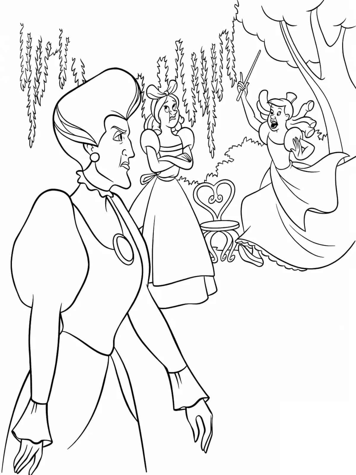 Cinderella Stepmother And Stepsisters Bullying Coloring Pages