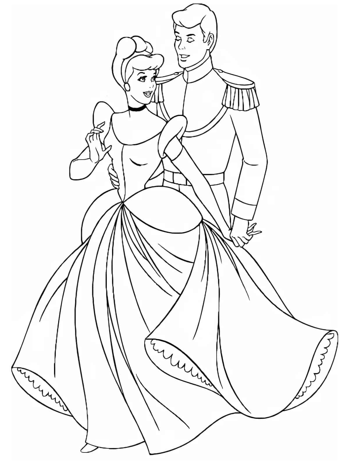 Cinderella Wish Coming True Coloring Pages