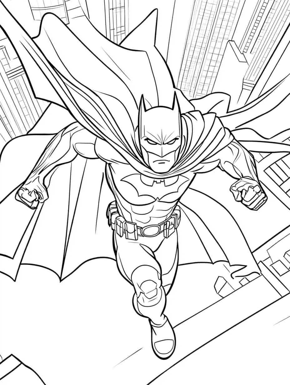 Classic Batman Vs Villains Coloring Page