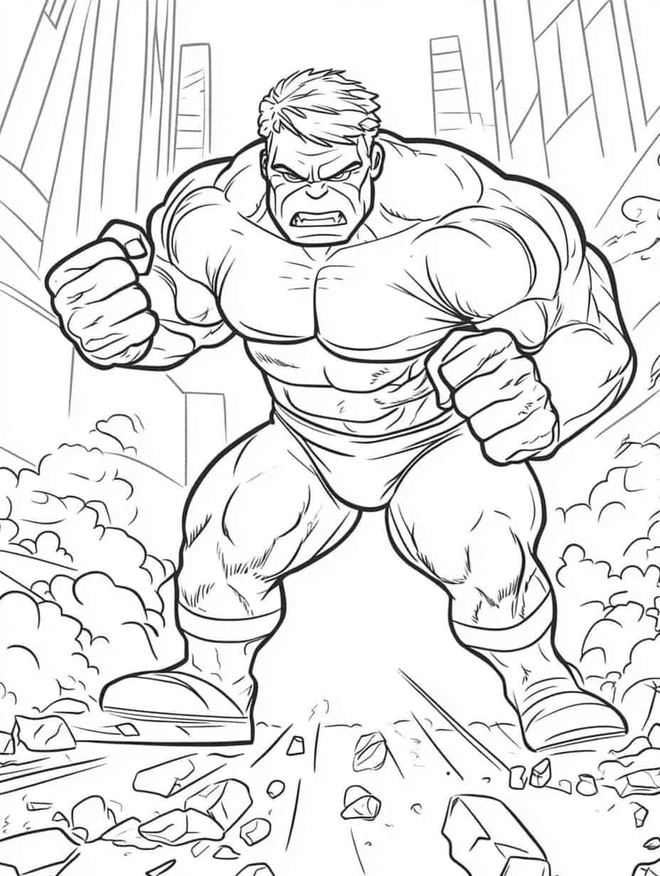 Classic Hulk Vs Villains Coloring Pages Coloring