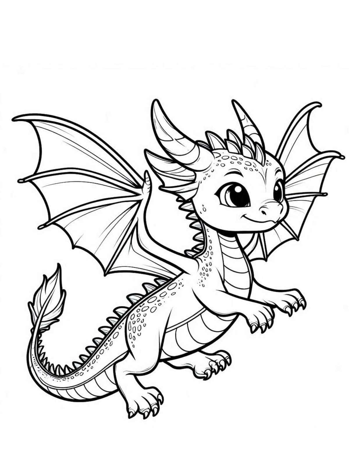 Colorful Dragon Coloring Pages For Kids