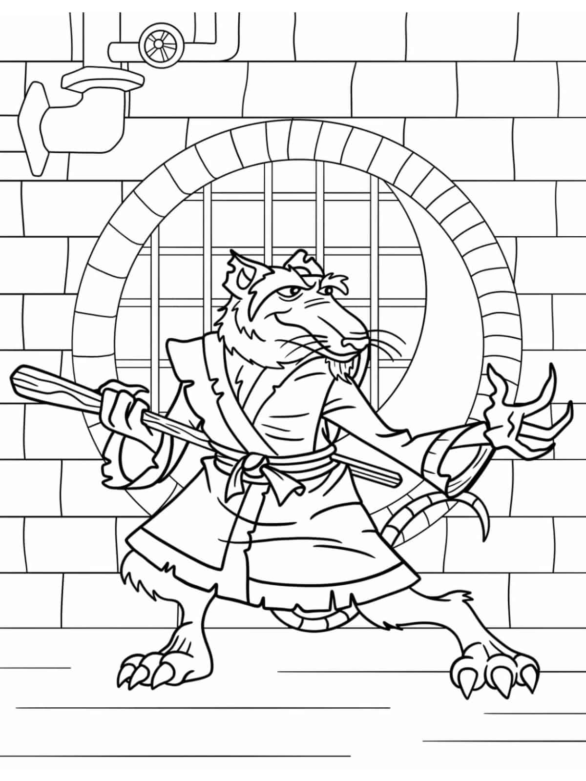 Coloring Page Of Spinter In Fighting Pose