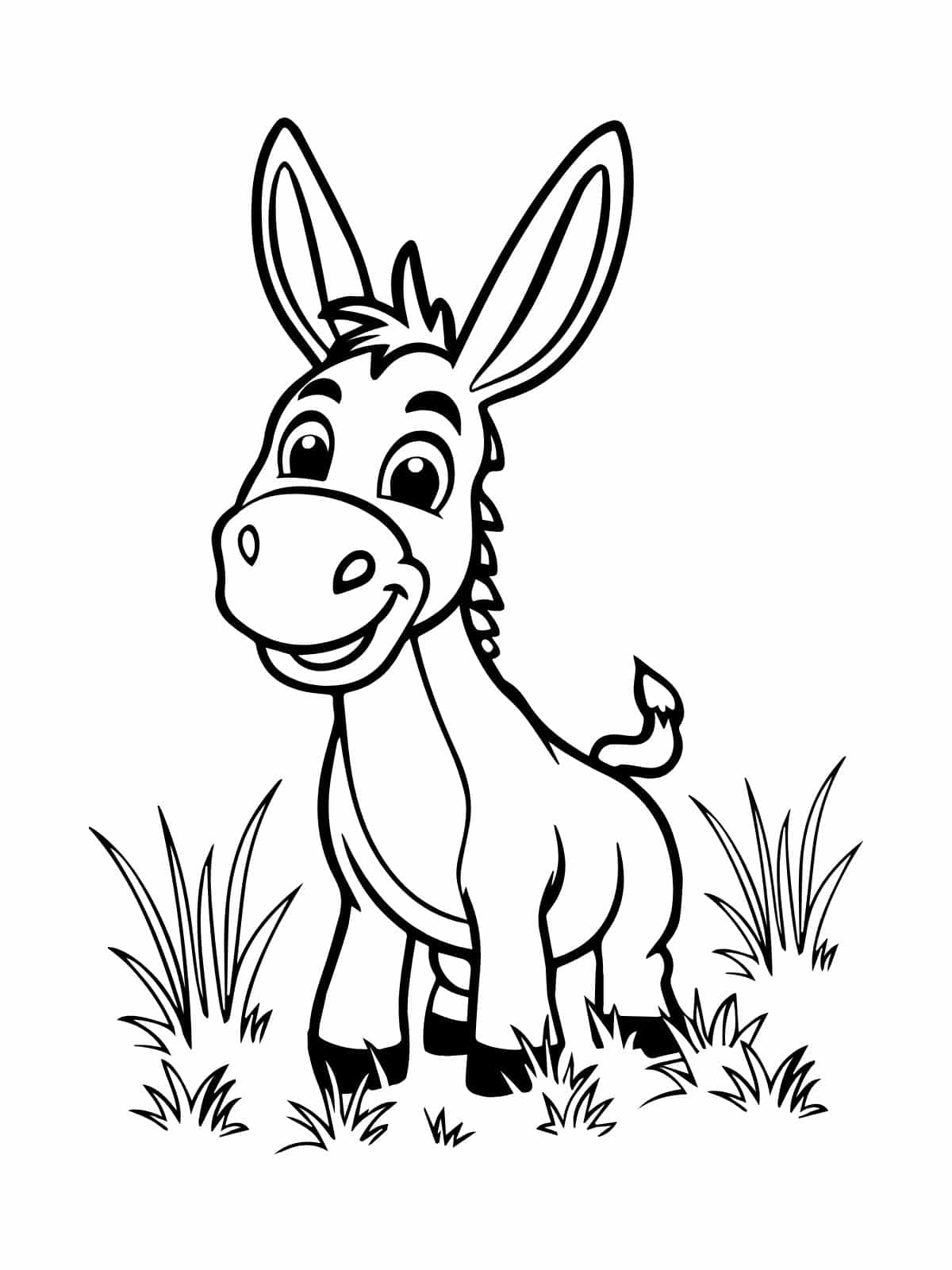 Coloring Pages Of Cute Donkey