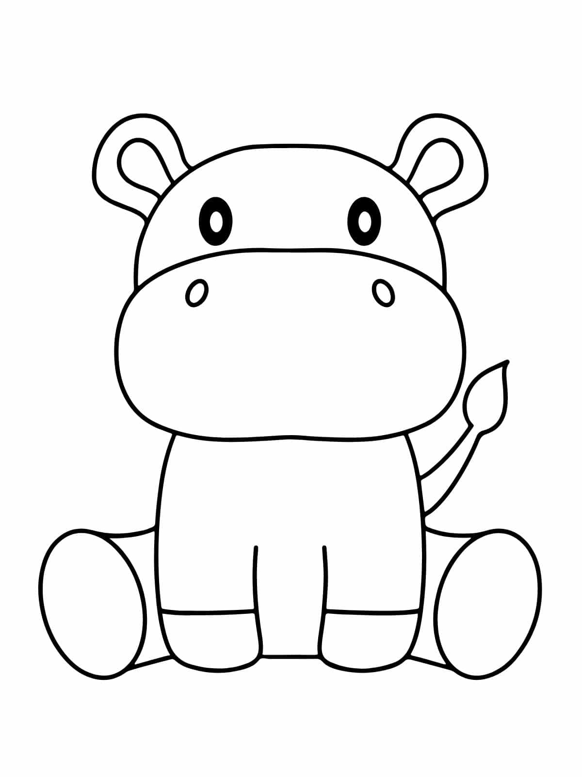 Coloring Pages Of Cute Hippo