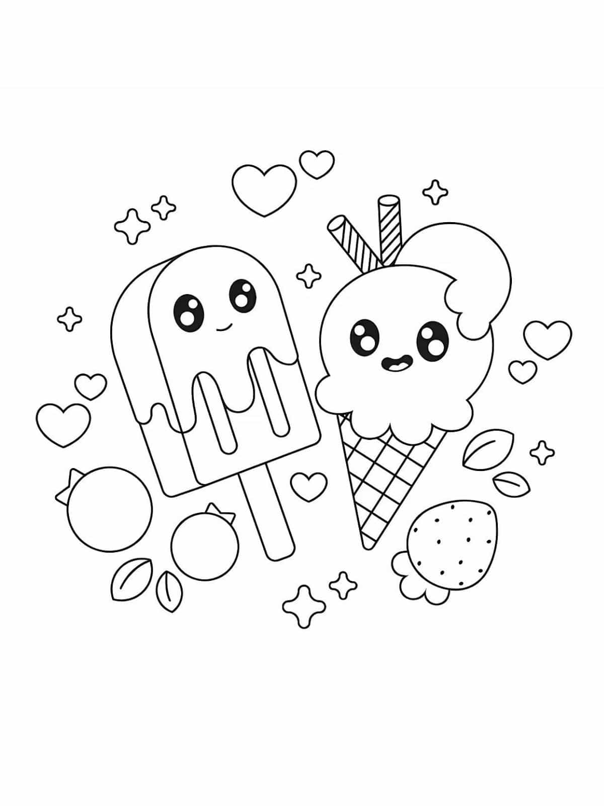 Coloring Pages Of Cute Ice Cream