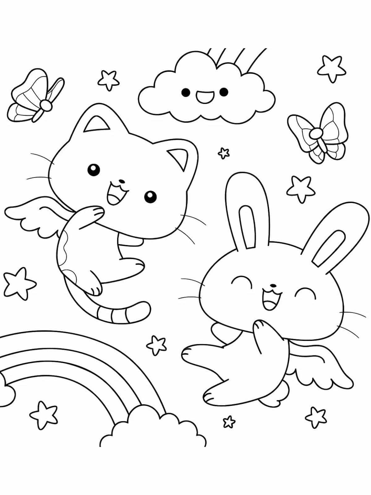 Coloring Pages Of Cute Rainbows