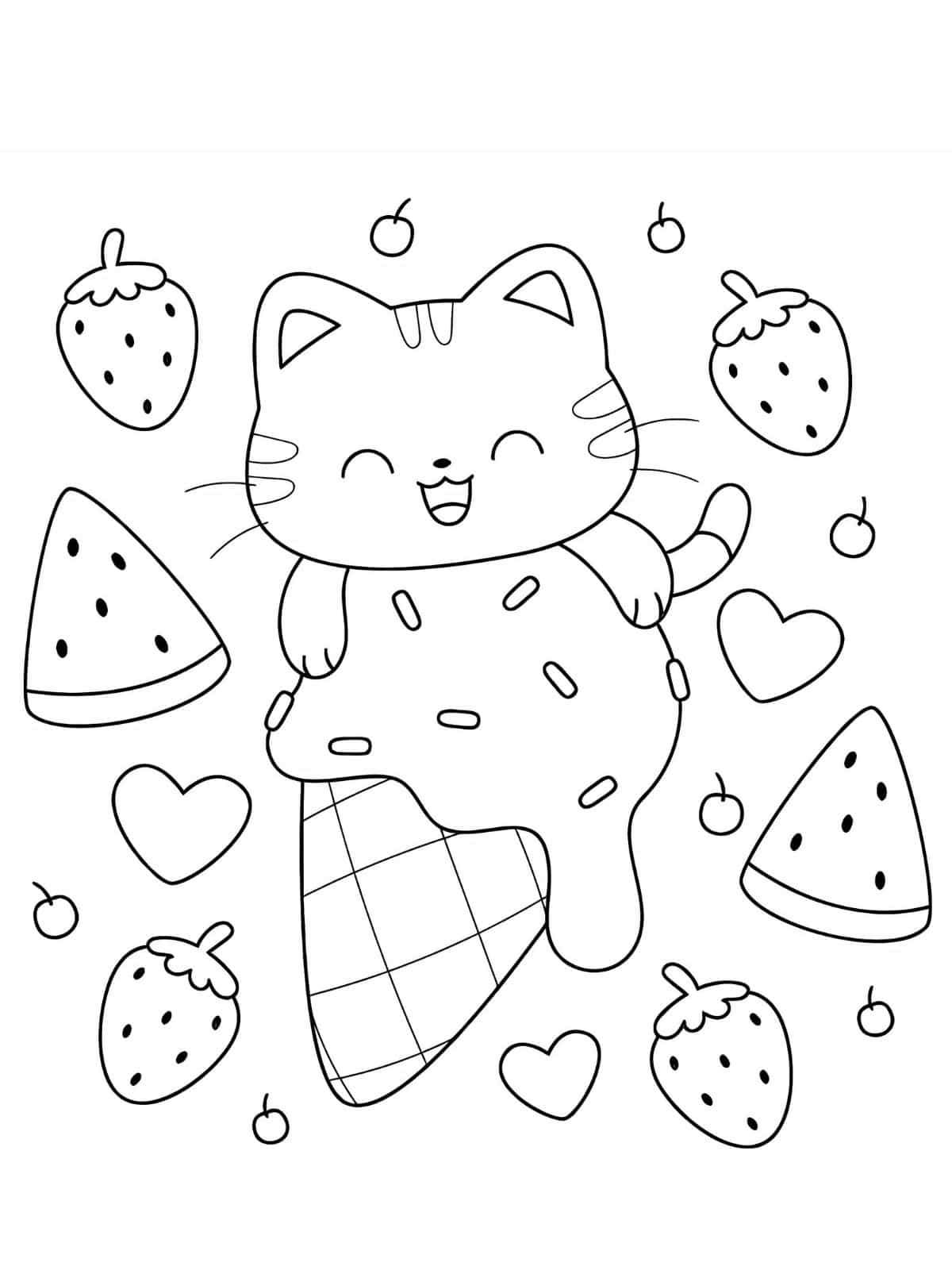 Coloring Pages Of Cute Strawberry