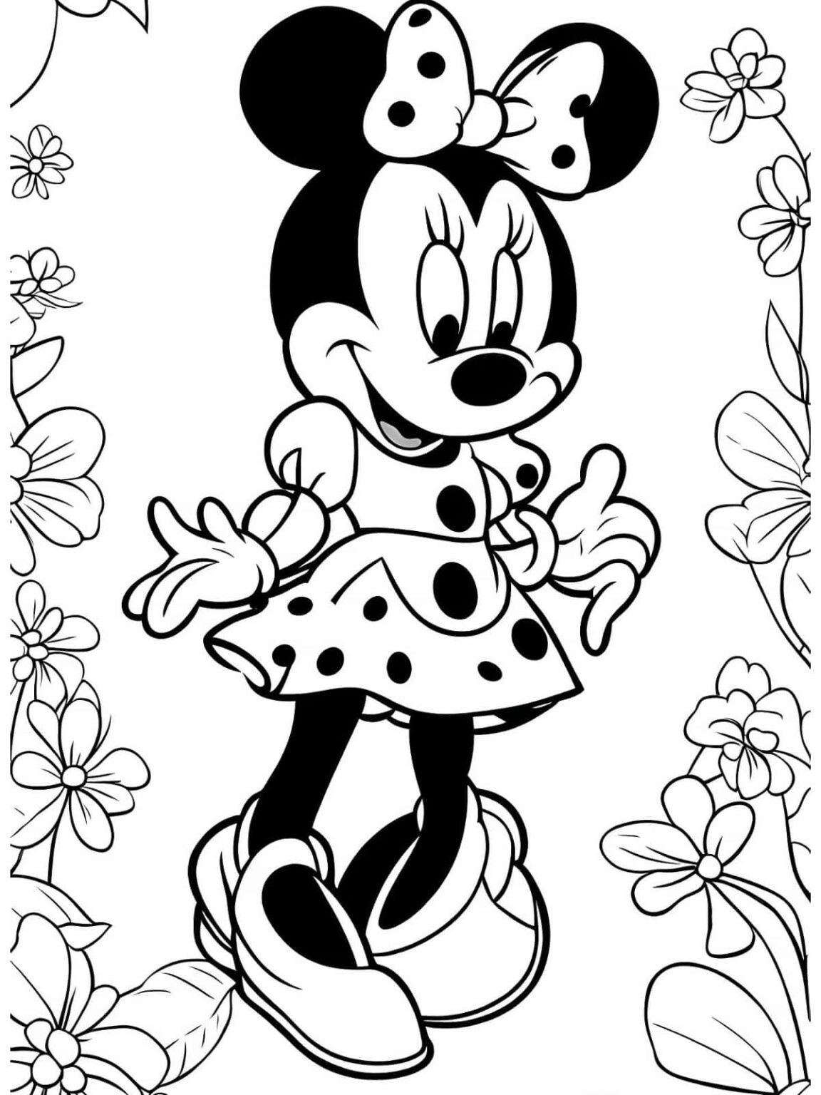 30+ Adorable Minnie Mouse Coloring Pages 🎨🐭