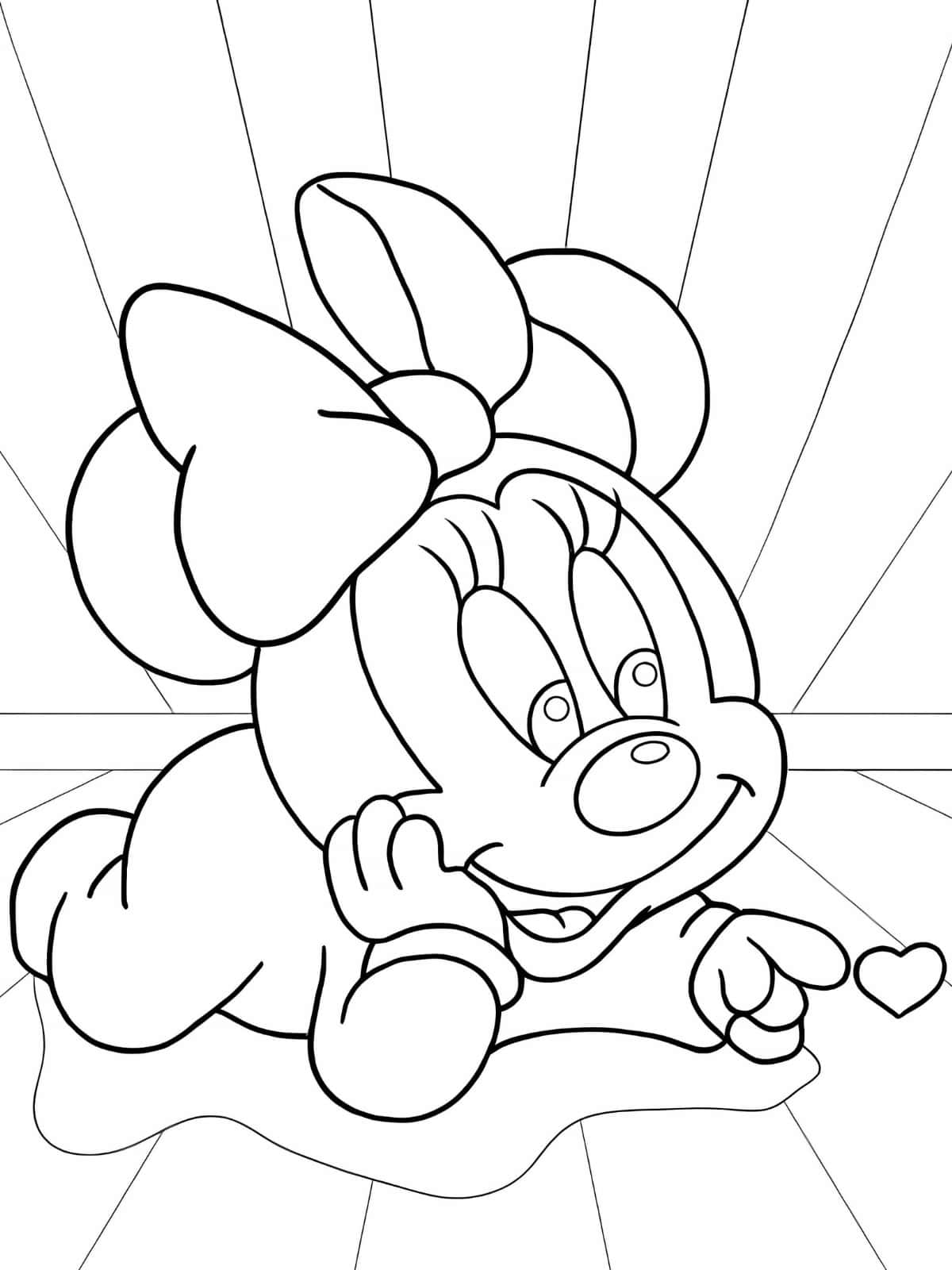 Coloring Pages Of Minnie Mouse With Heart