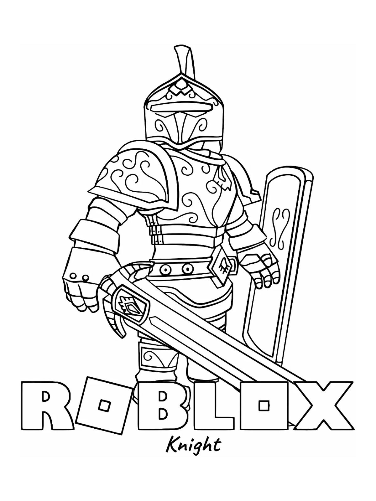 Coloring Pages Roblox Knight