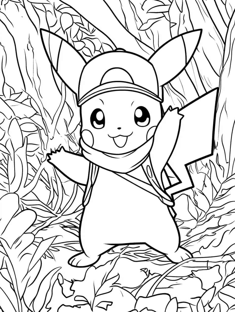 Cosplay Pikachu Coloring Pages Simple