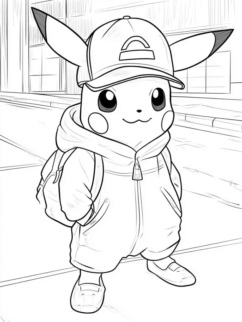 Cosplay Pikachu Coloring Pages