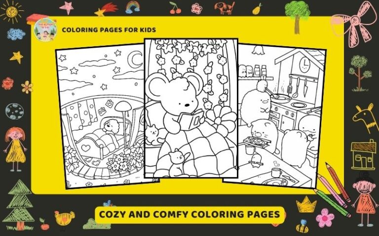 Cozy And Comfy Coloring Pages Featured Image