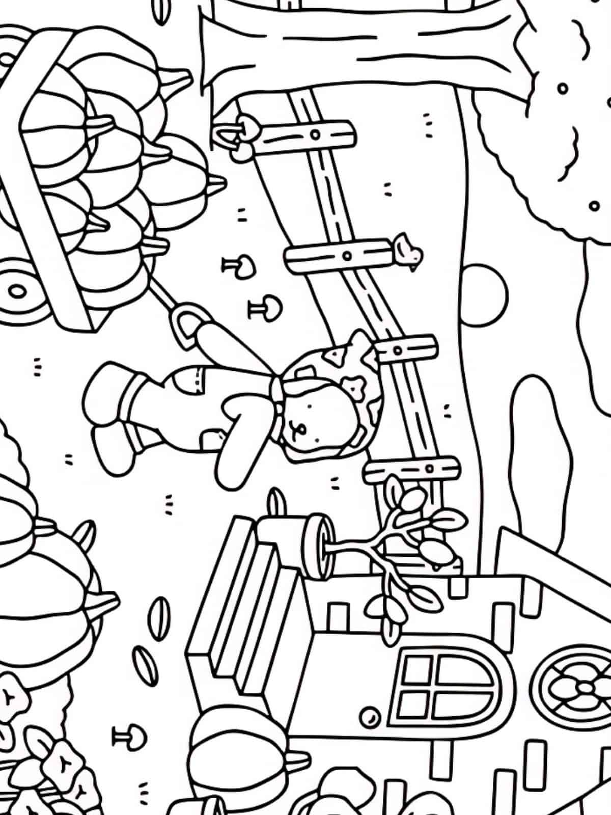 Cozy Bear Farmer Coloring Pages