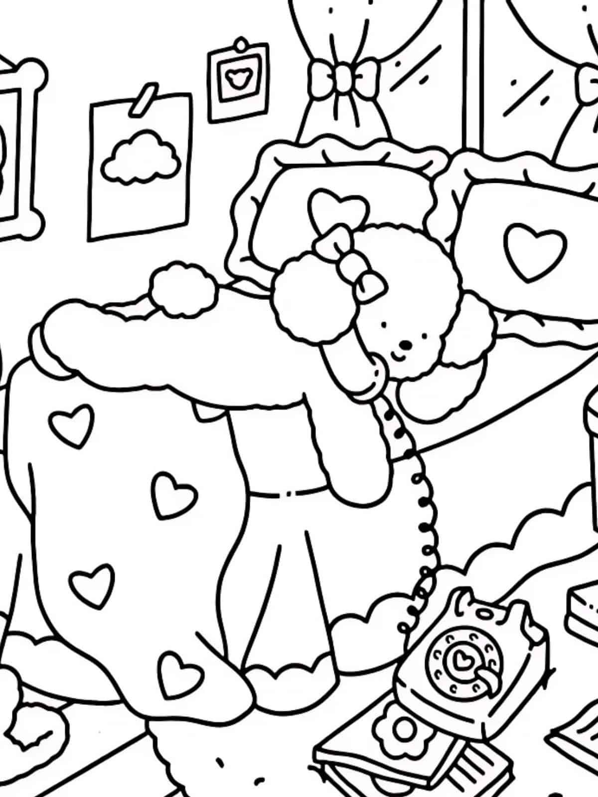 Cozy Bedding Coloring Pages