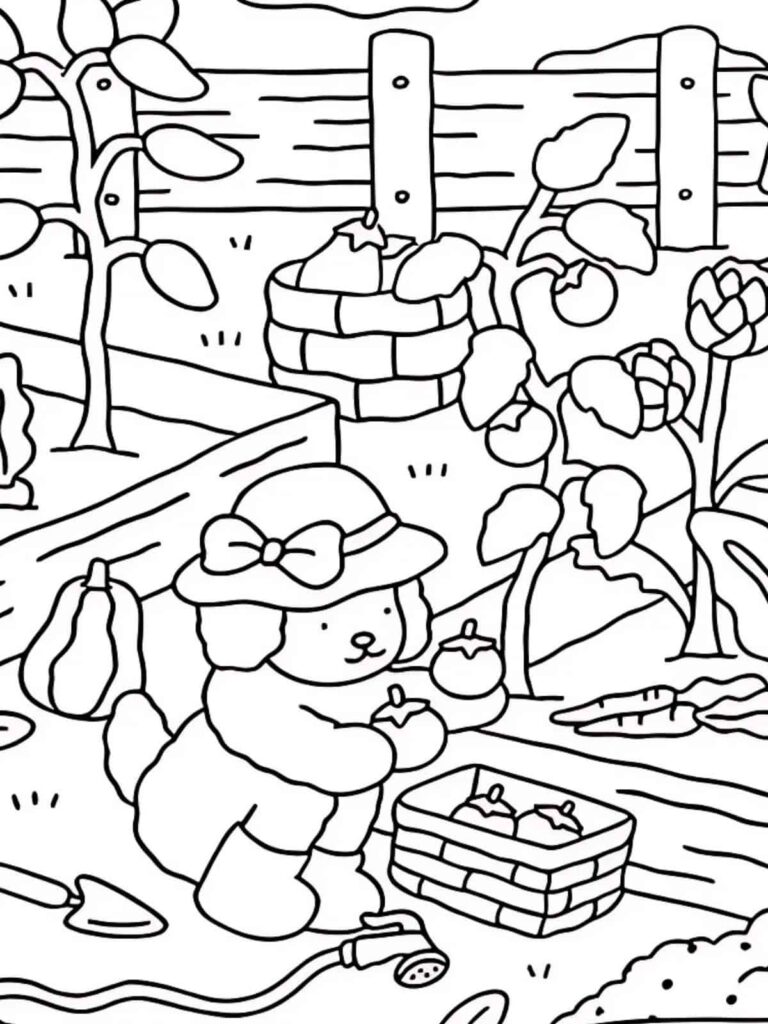 Free Printale Comfy and Cozy Coloring Pages 🌈🧸