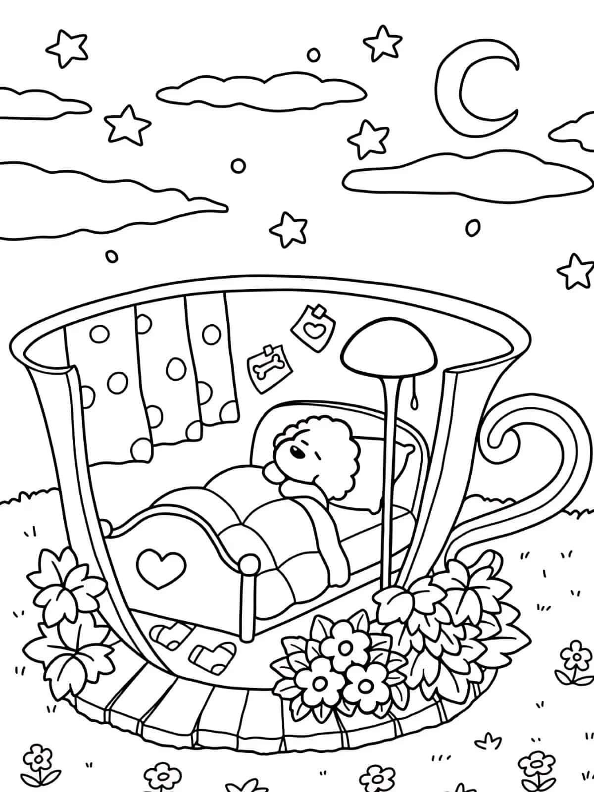 Cozy Good Night Coloring Pages