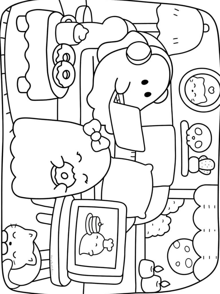 Free Printale Comfy and Cozy Coloring Pages 🌈🧸 - Coloringpagesforkids.net