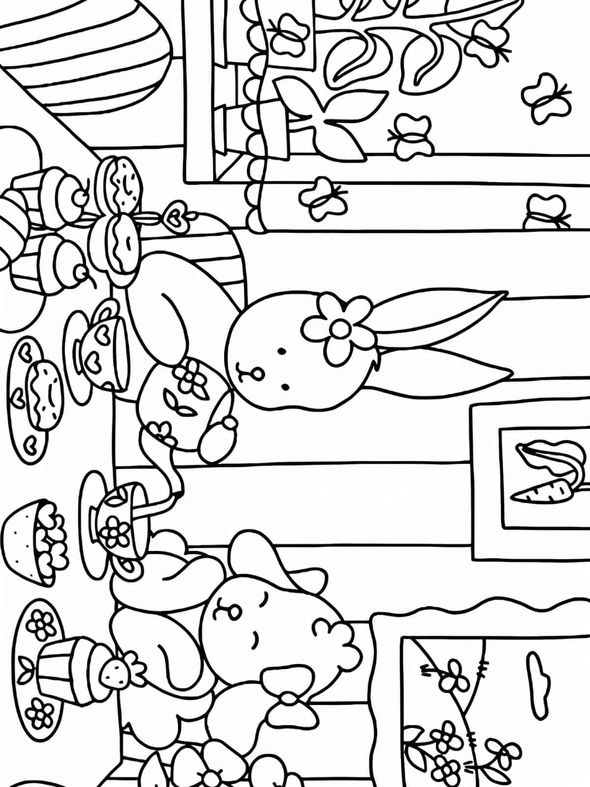 Cozy Tea Break Coloring Pages