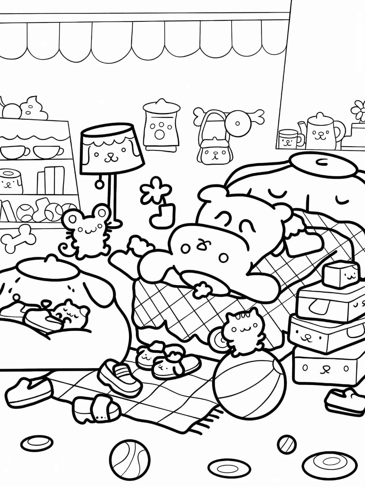 Cozy Weekend Building Coloring Pages