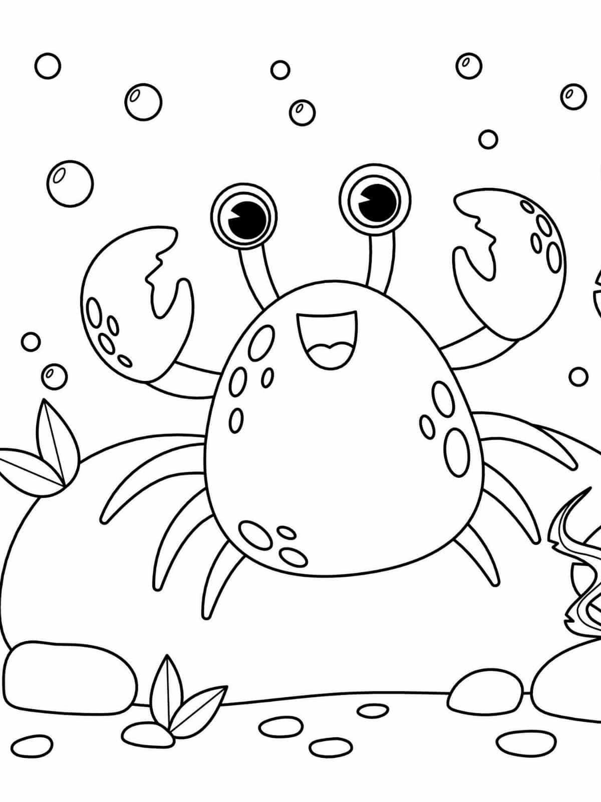 Crab Family Holiday Coloring Pages