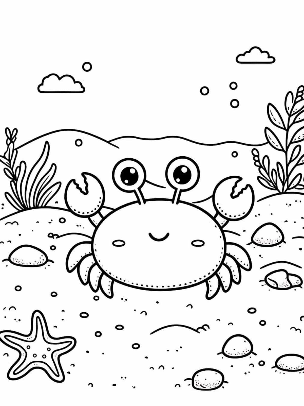 Crabs And Fish In The Ocean Coloring