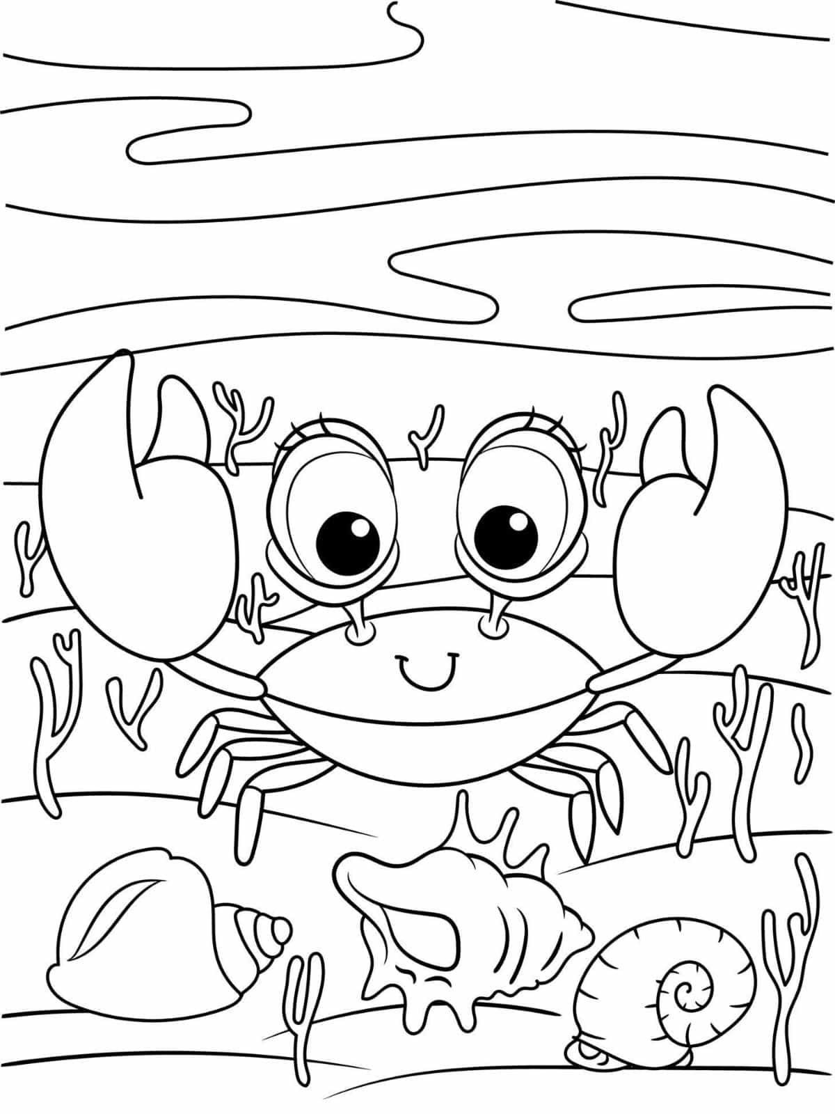 Crafty Crab Building A Sandcastle Coloring