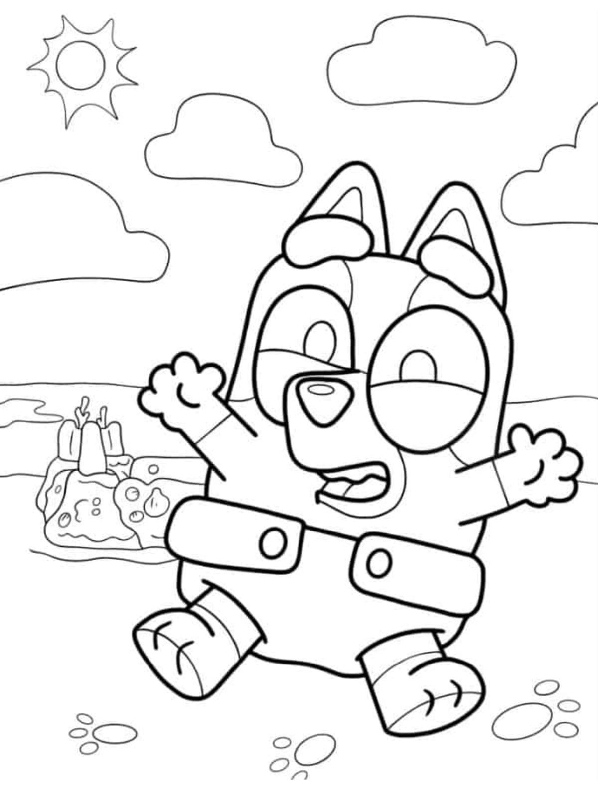 Cute Baby Bluey Coloring Pages For Preschoolers