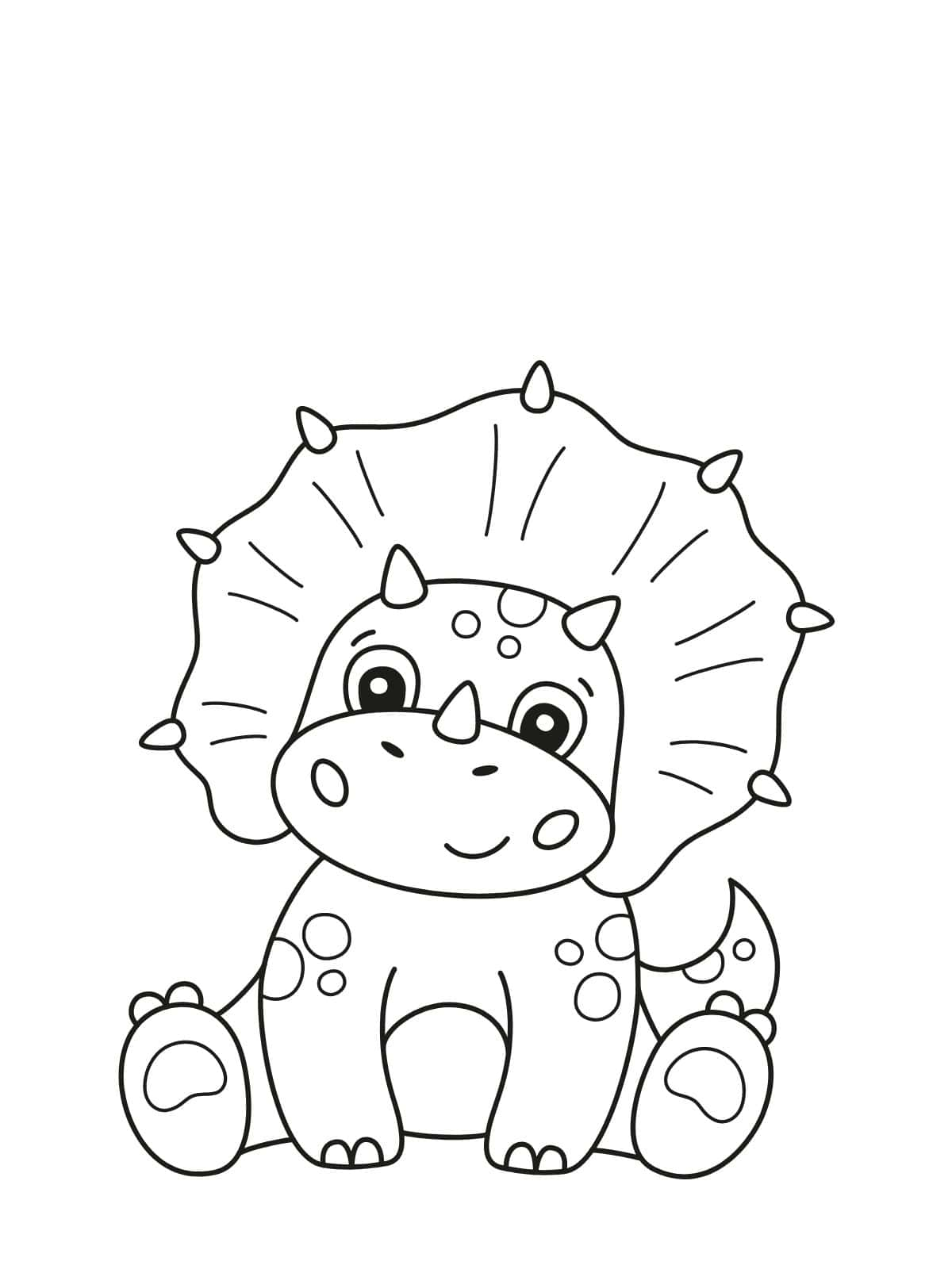 Cute Baby Dinosaur Coloring Sheets For Kids