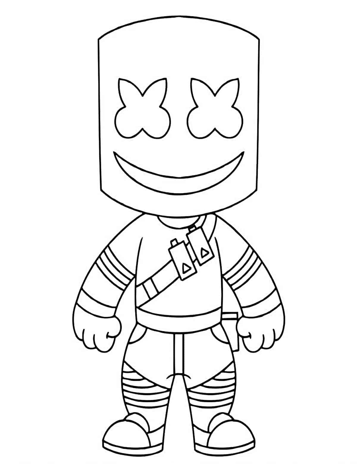 Cute Baby Smiling Marshmello In Fortnite Coloring Pages