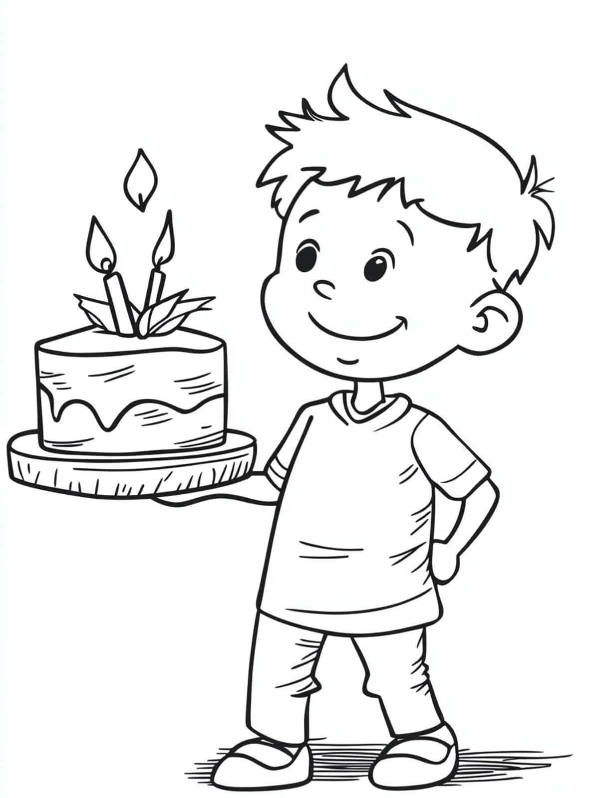 Cute Birthday Characters Coloring Pages