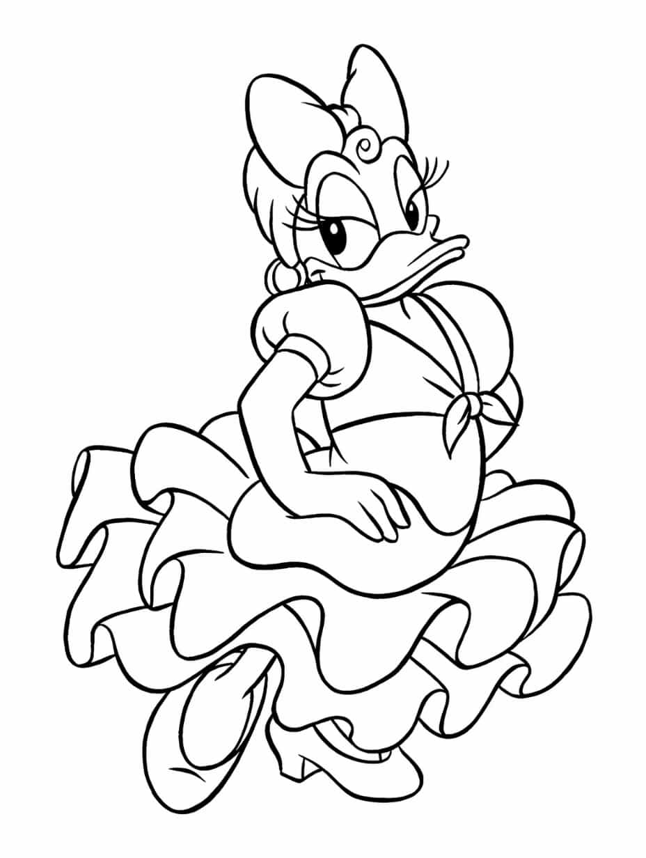 Cute Daisy Duck Coloring Pages