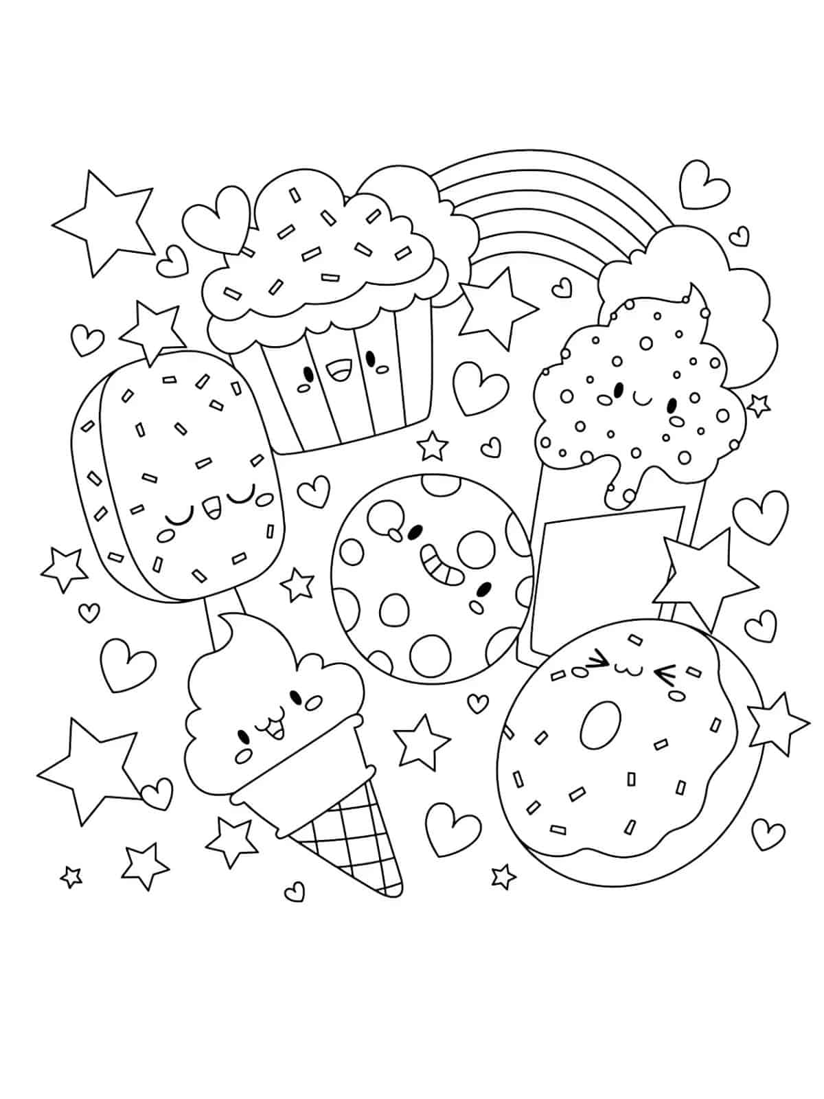 Cute Dessert Coloring Pages