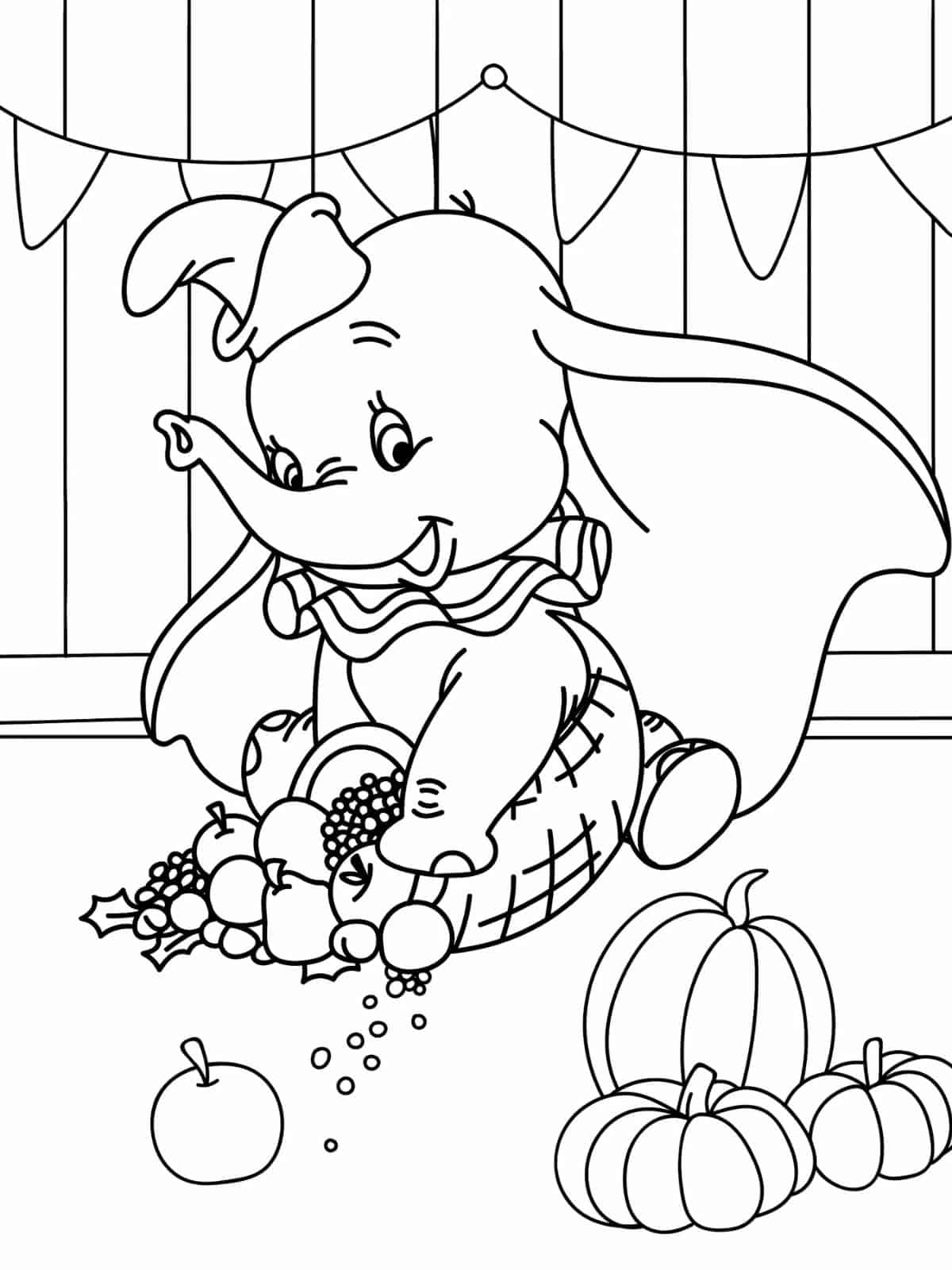 Cute Disney Thanksgiving Coloring Pages For Kids