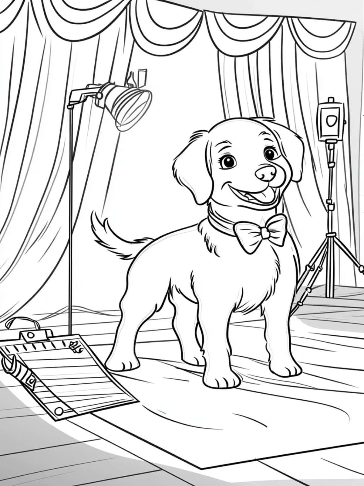 Cute Dog Coloring Sheet For Kids Printable