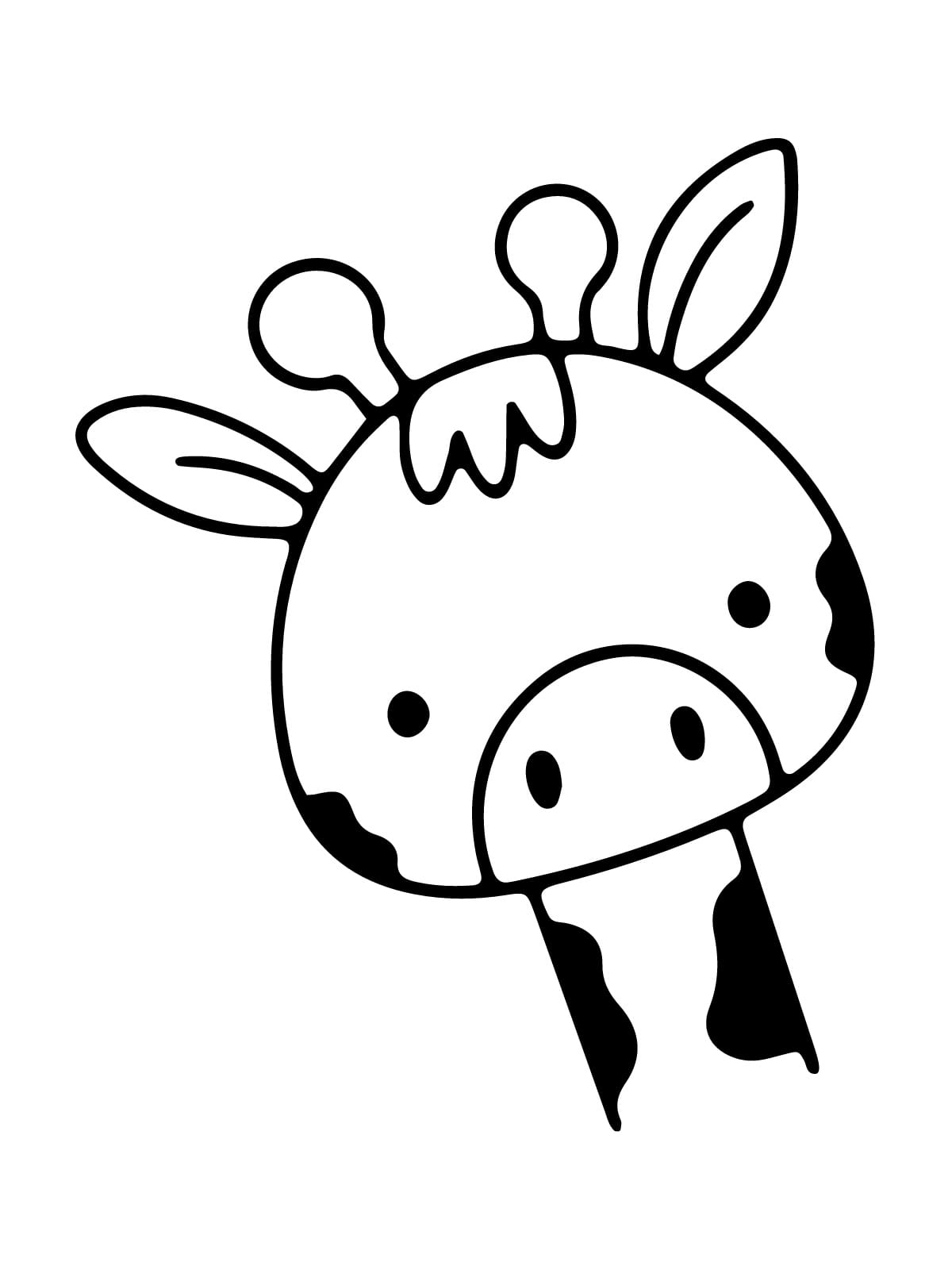 Cute Face Giraffe Coloring Pagess