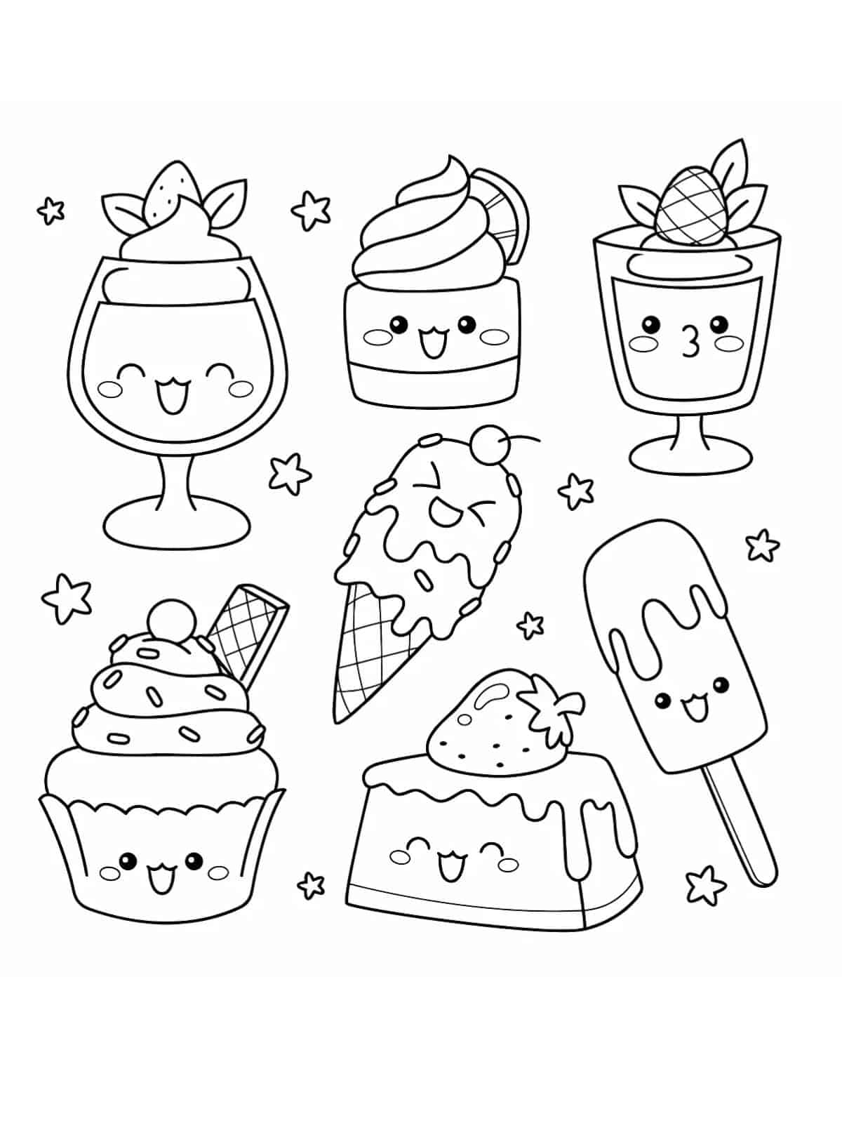 Cute Food Coloring Pages