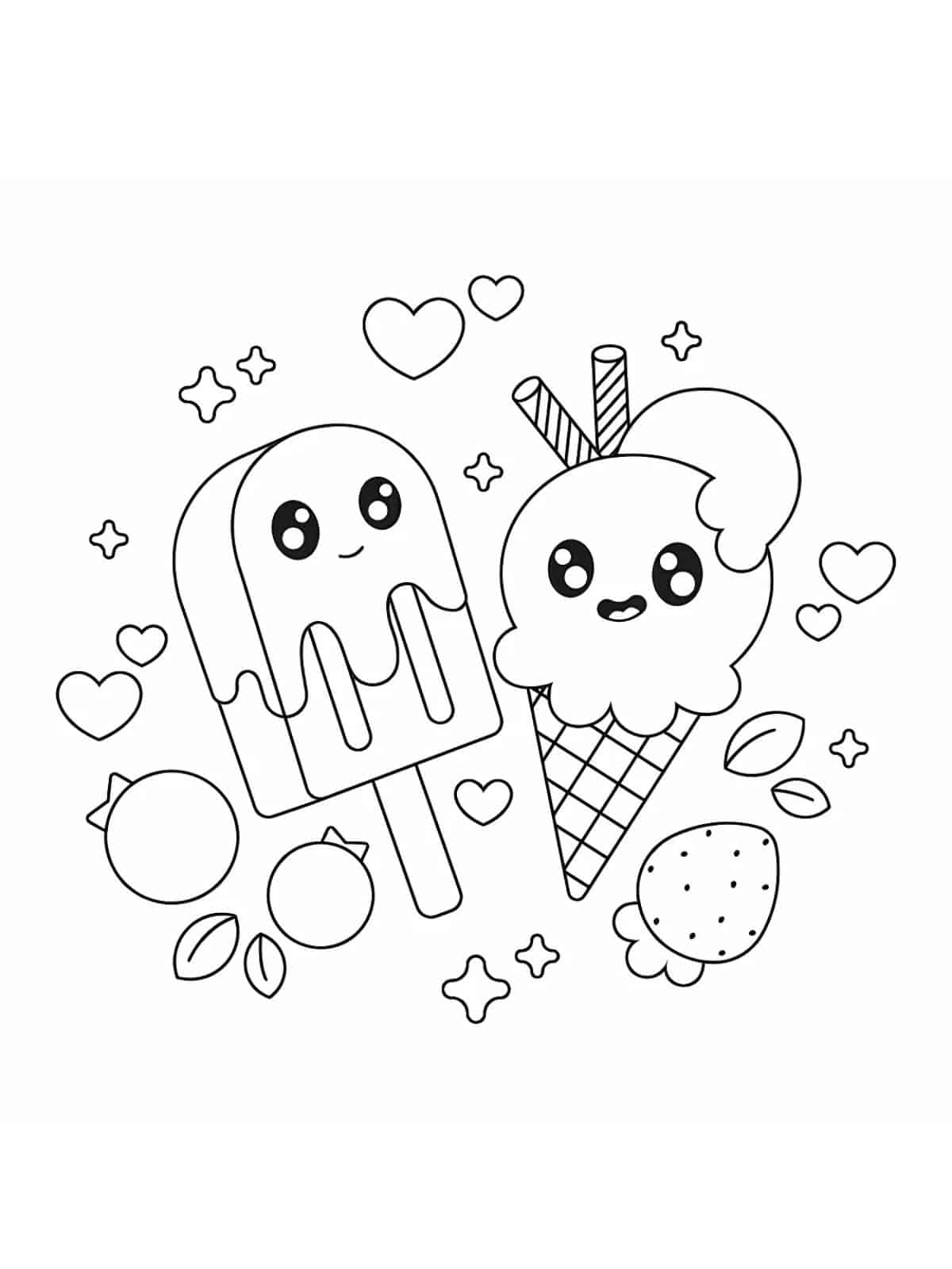 Cute Ice Cream Coloring Pages