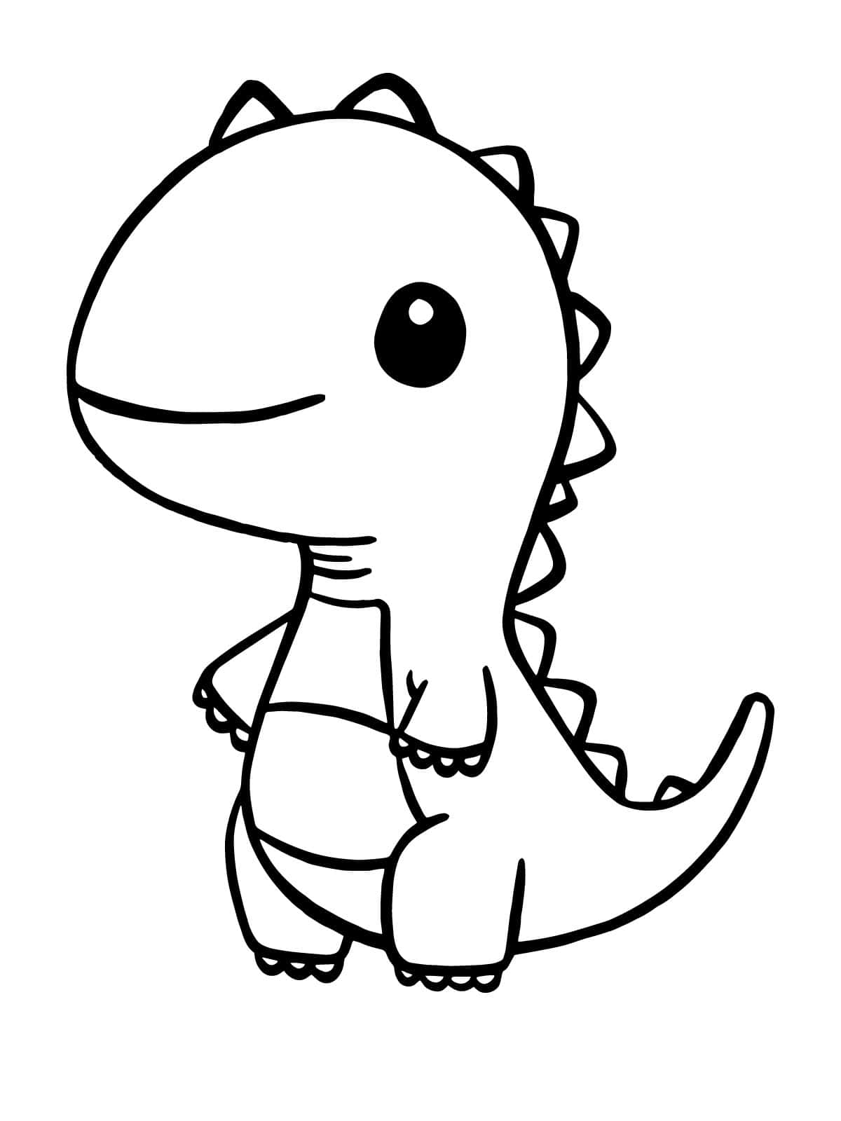 Cute Kawaii Dinosaur Coloring Pages