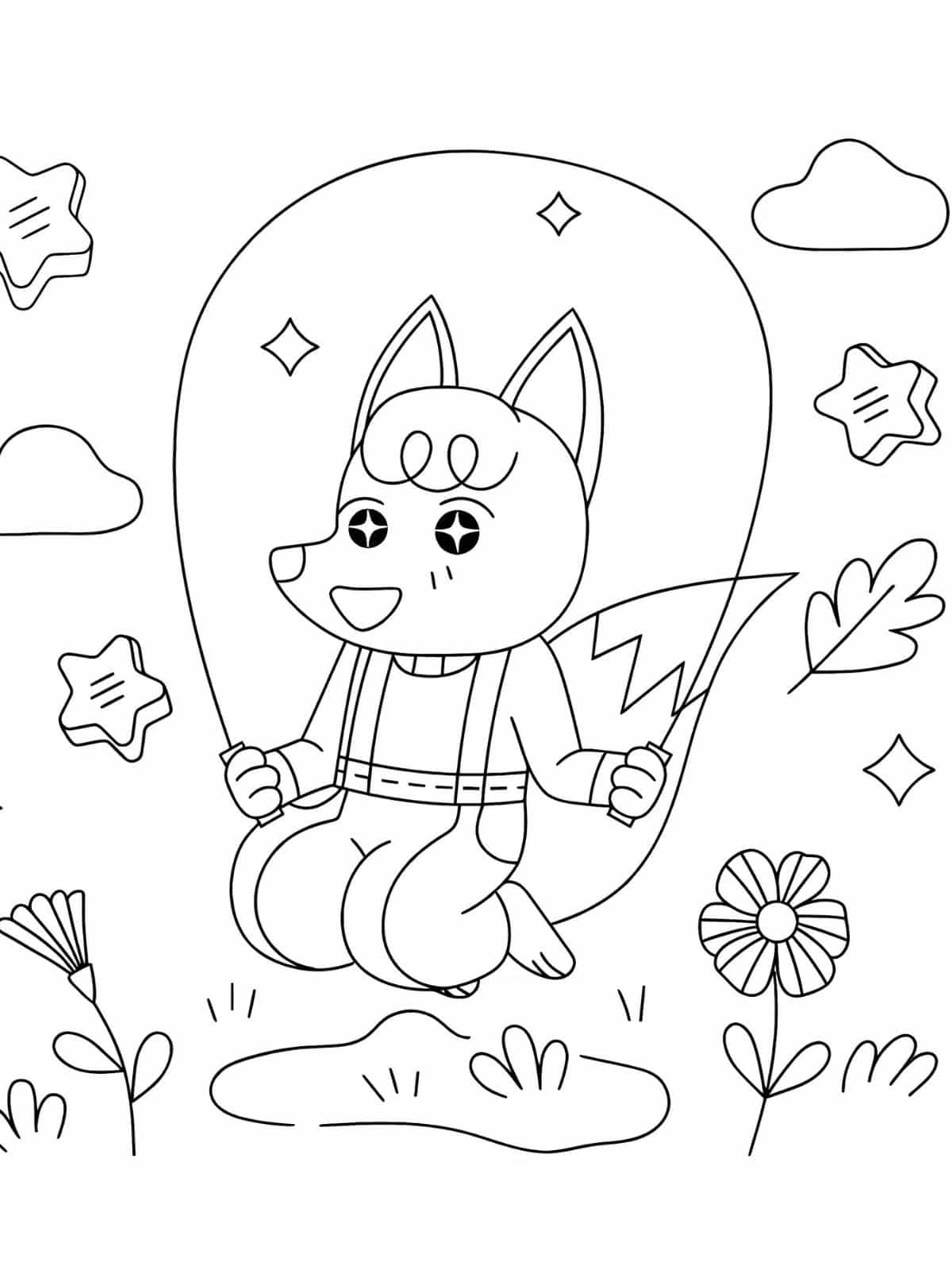 Cute Kawaii Fox Coloring Pages