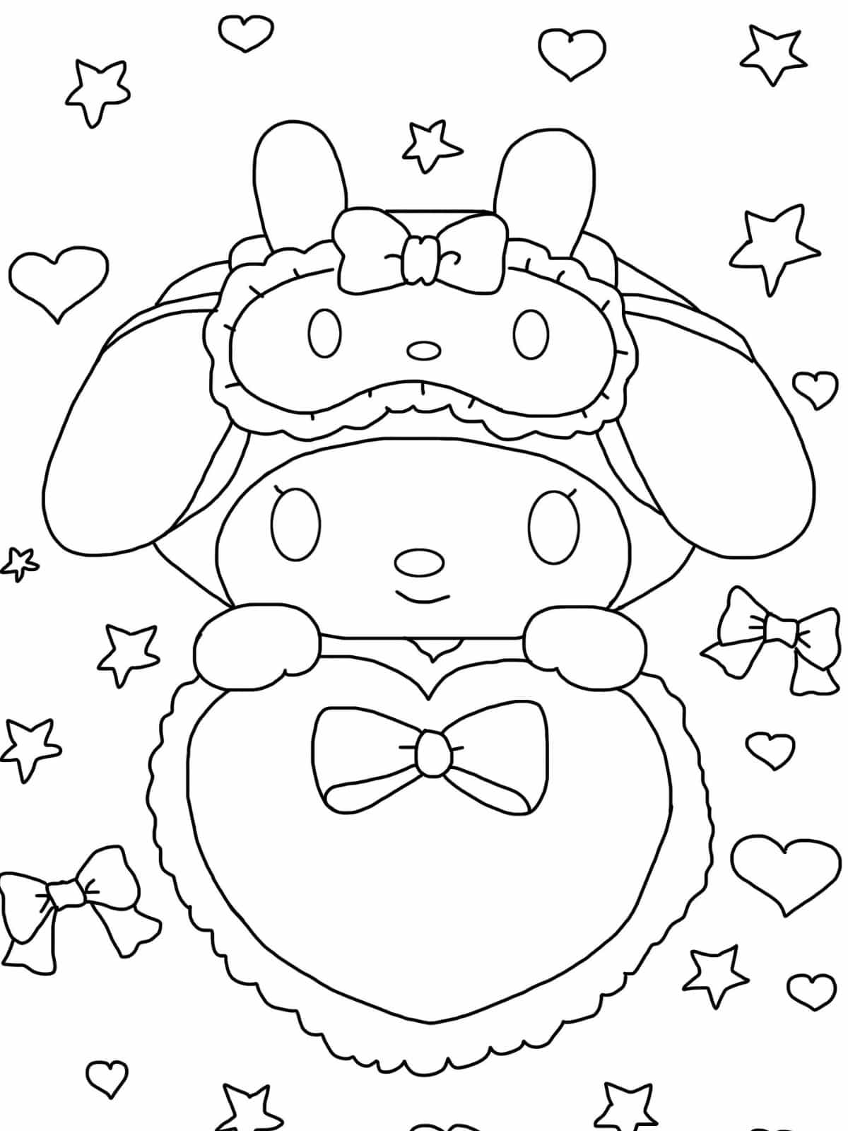 Cute Kawaii My Melody Coloring Pages