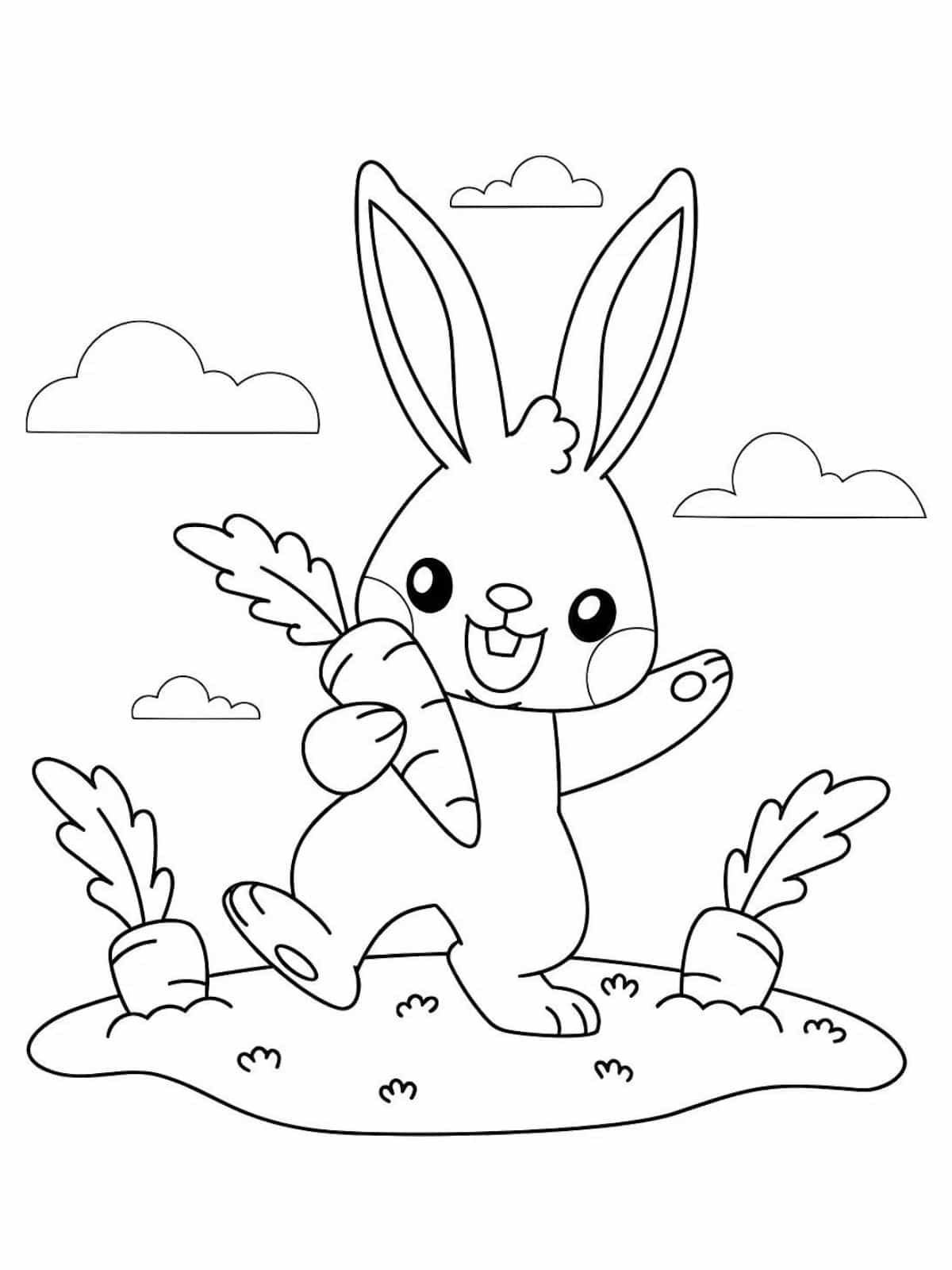 Cute Kawaii Rabbit Coloring Pages